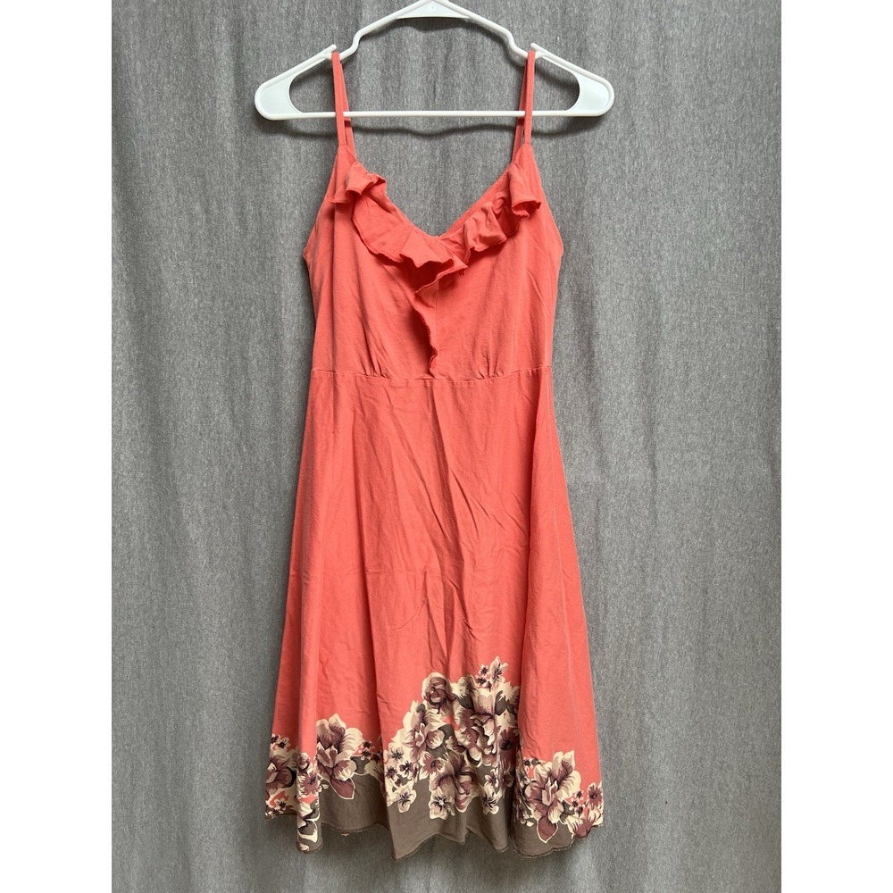 Patagonia Kamala Dress Womens Sz M Ruffle Tank Floral Orange
